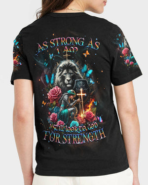 I Still Look To God For Strength Lion Warrior Women's All Over Print Shirt - Tlpq2204244