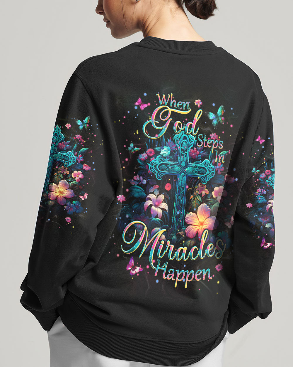 When God Steps In Miracles Happen Women's All Over Print Shirt - Tlpq2604242
