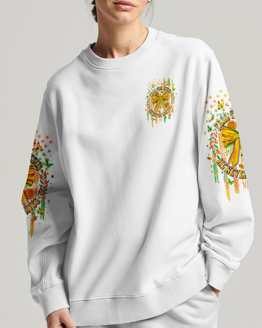 Fall For Jesus He Never Leaves Bow Cross Women's All Over Print Shirt - Tlpq2607243