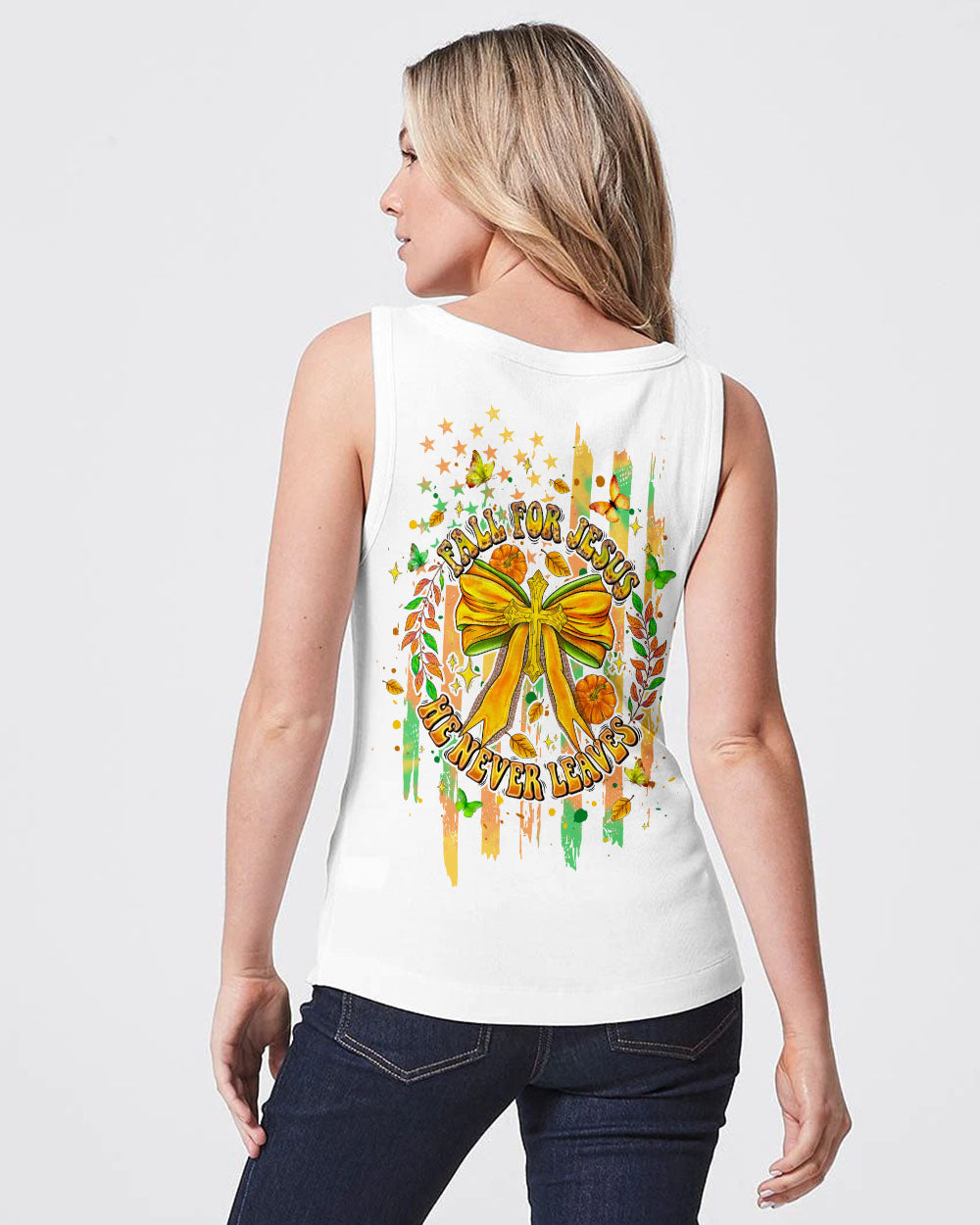 Fall For Jesus He Never Leaves Bow Cross Women's All Over Print Shirt - Tlpq2607243