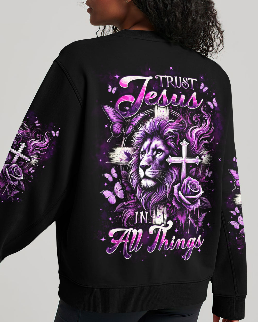 Trust Jesus In All Things Lion Women's All Over Print Shirt - Tlpq2810245