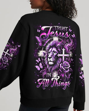 Trust Jesus In All Things Lion Women's All Over Print Shirt - Tlpq2810245