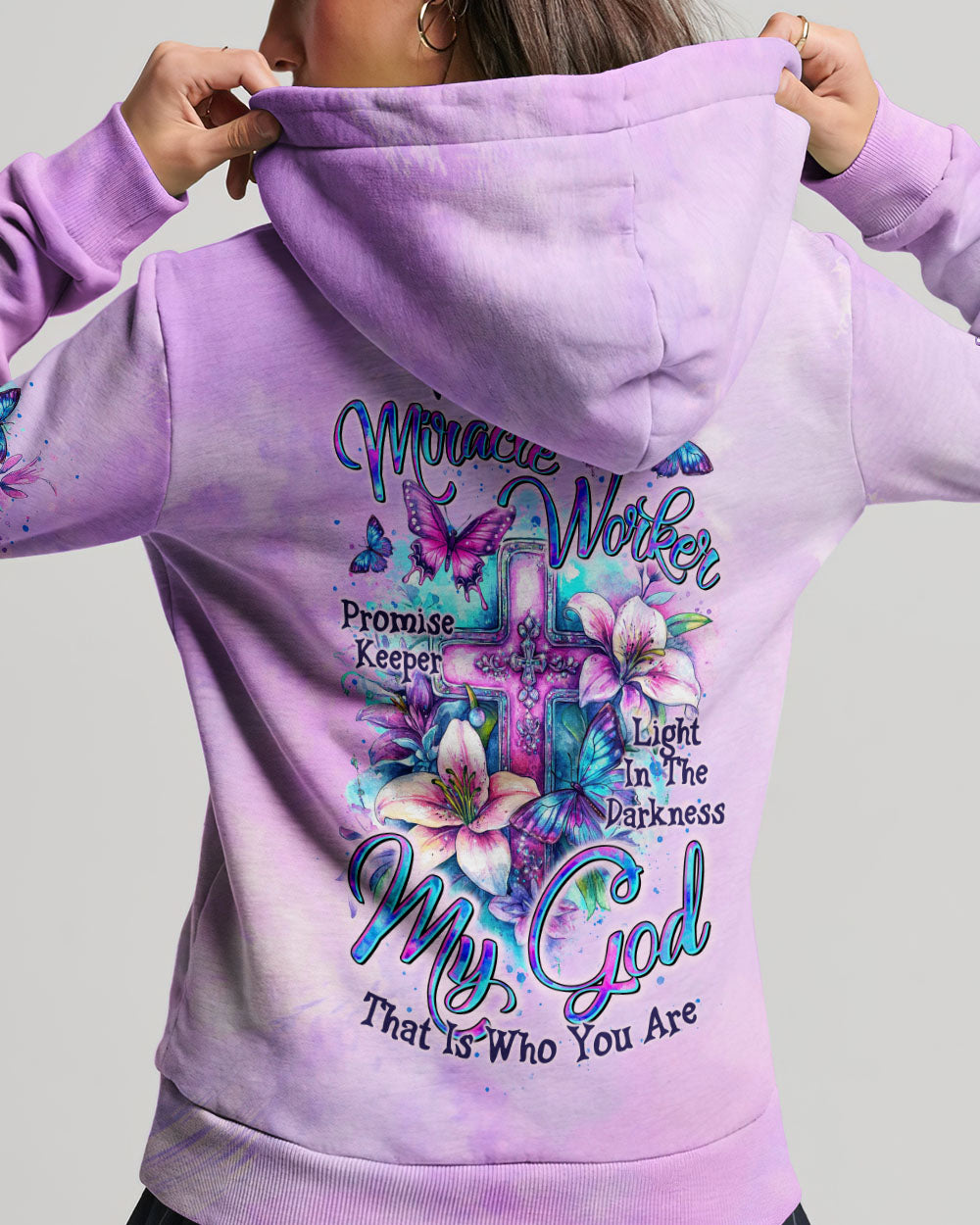 Way Maker Miracle Worker Cross Lilies Women's All Over Print Shirt   - Tltr0206254