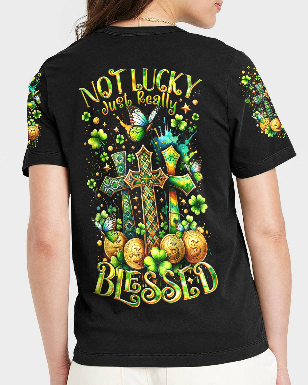Not Lucky Just Really Blessed Patrick's Day Women's All Over Print Shirt - Tltr0301244