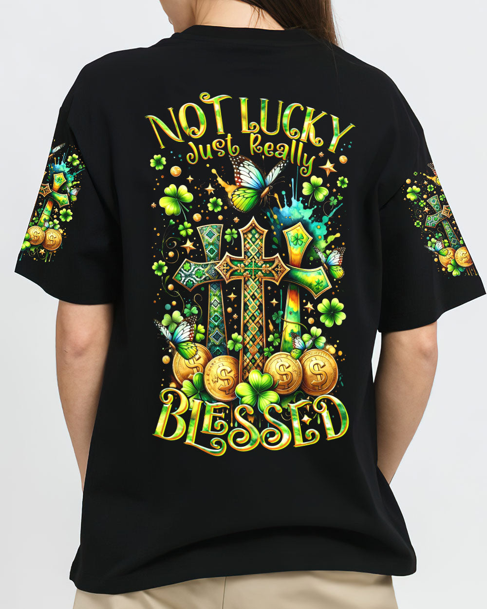 Not Lucky Just Really Blessed Patrick's Day Women's All Over Print Shirt - Tltr0301244