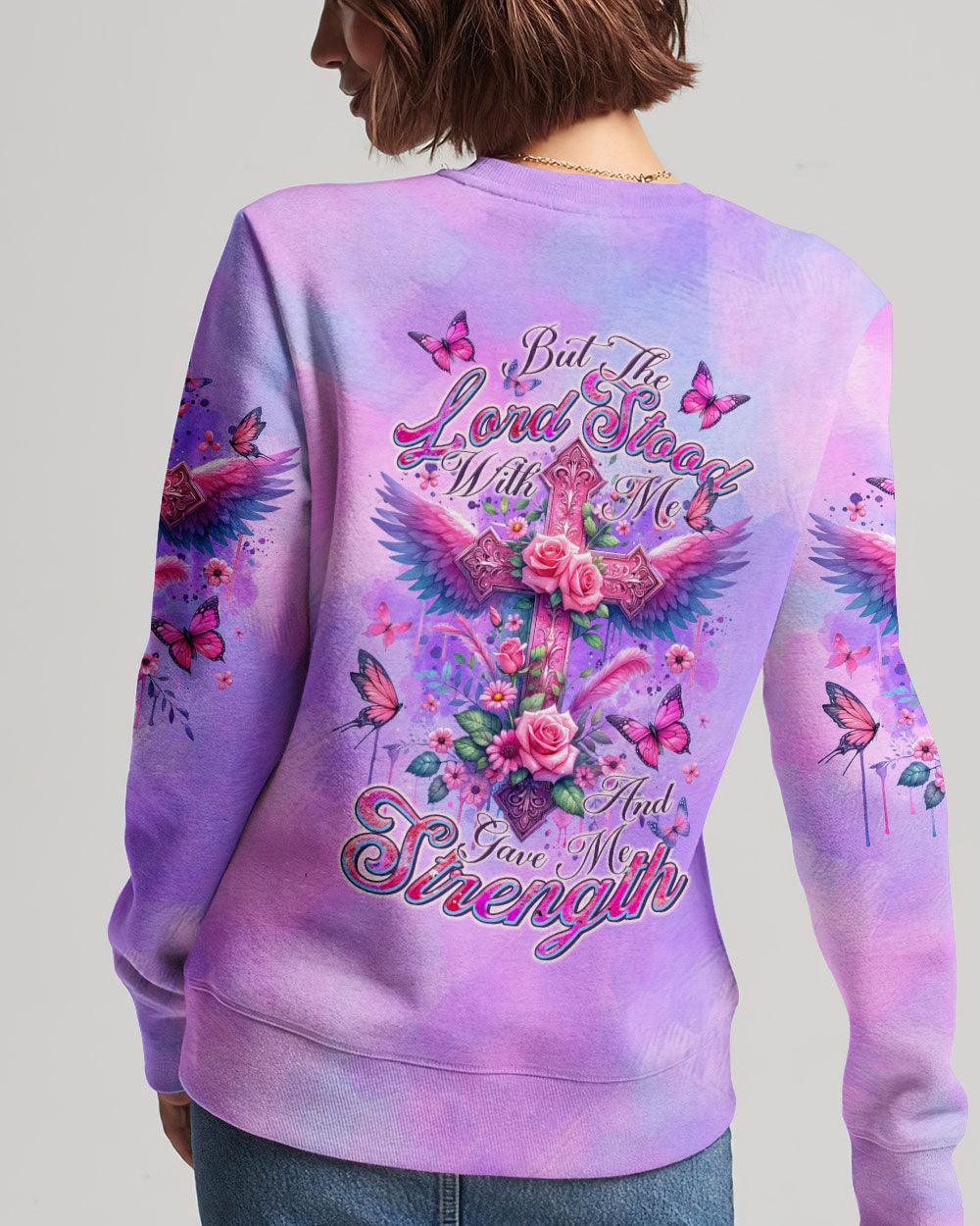 Lord Stood With Me Cross Wings Rose Women's All Over Print Shirt - Tltr0502244