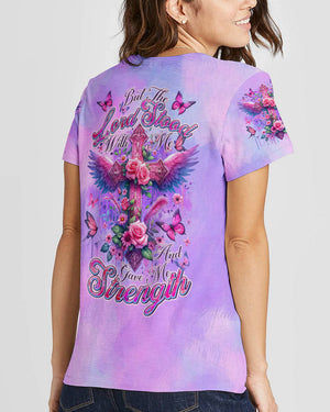 Lord Stood With Me Cross Wings Rose Women's All Over Print Shirt - Tltr0502244