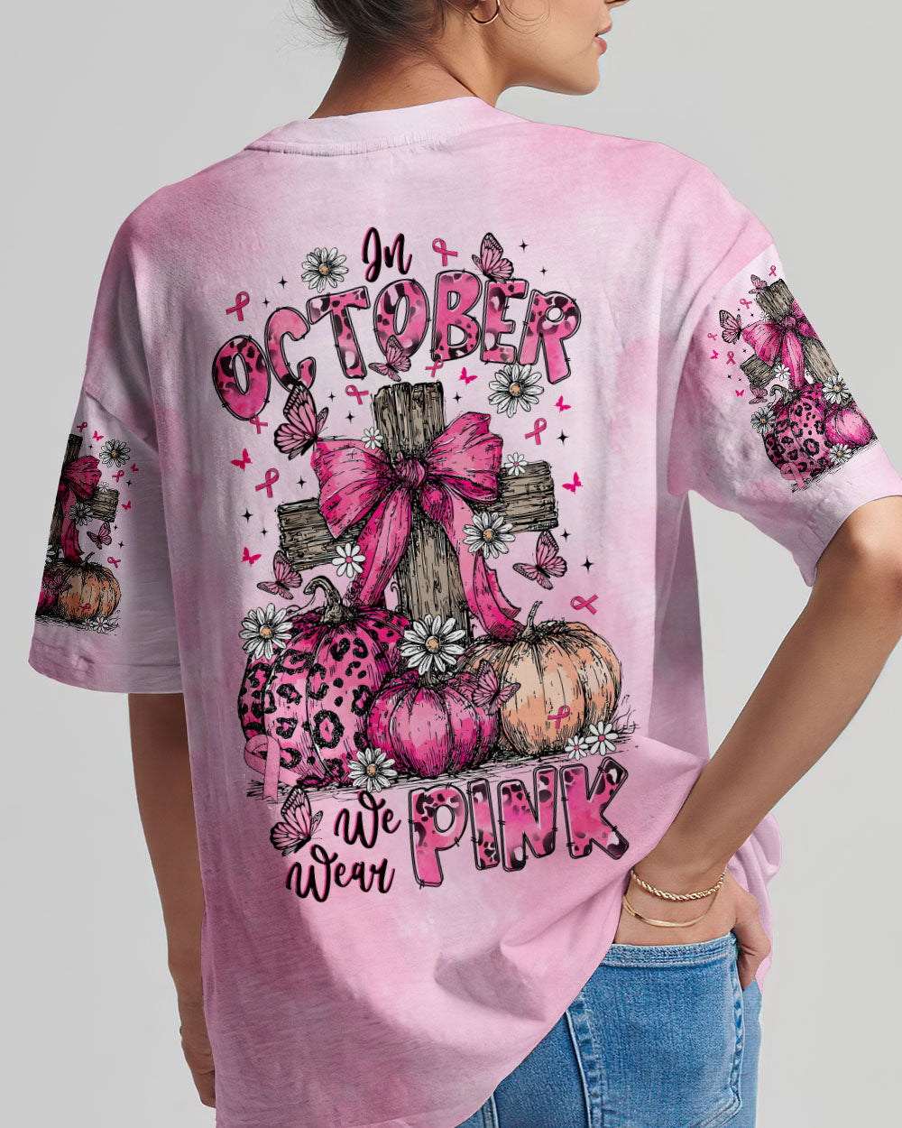 In October We Wear Pink Cross Women's All Over Print Shirt   - Tltr0508252
