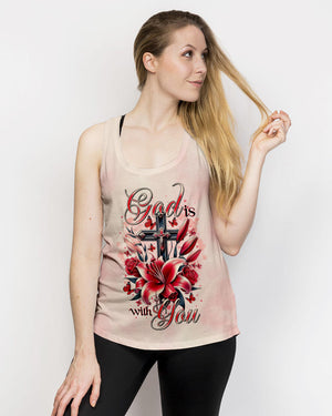 God Is With You Lilies Cross Women's All Over Print Shirt  -  Tltr0702252