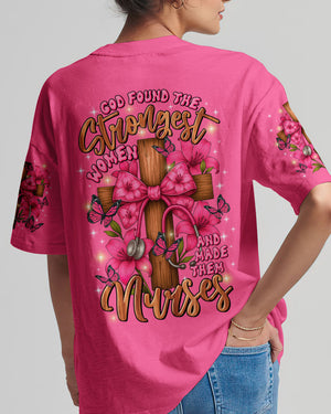 God Found The Strongest Women Nurse Women's All Over Print Shirt   - Tltr0708253