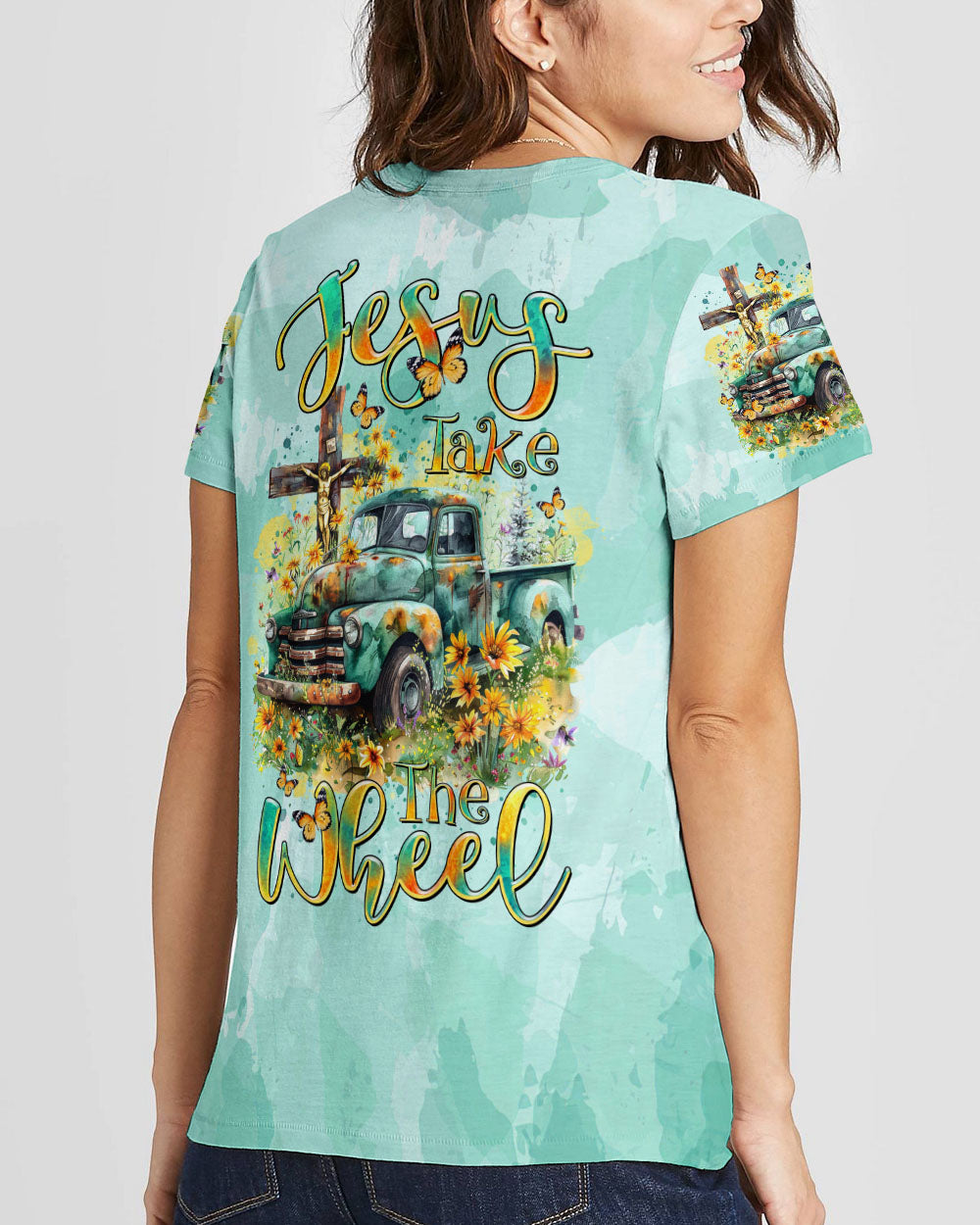 Jesus Take The Wheel Women's All Over Print Shirt - Tltr0803244