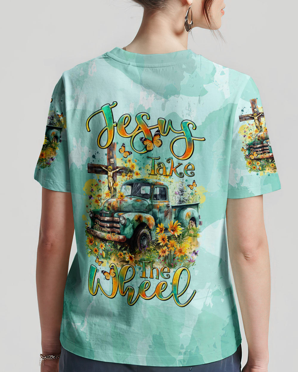 Jesus Take The Wheel Women's All Over Print Shirt - Tltr0803244