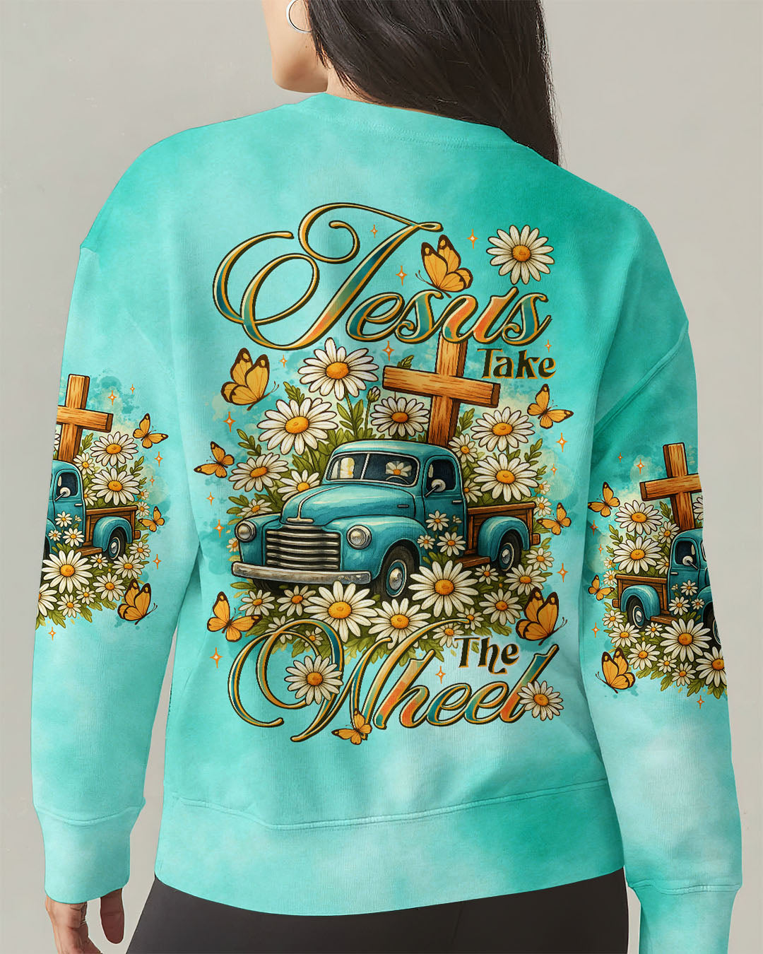 Jesus Take The Wheel Truck Daisies Women's All Over Print Shirt - Tltr0909252