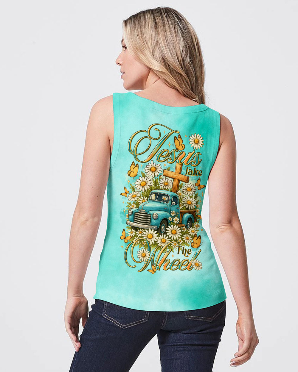 Jesus Take The Wheel Truck Daisies Women's All Over Print Shirt - Tltr0909252