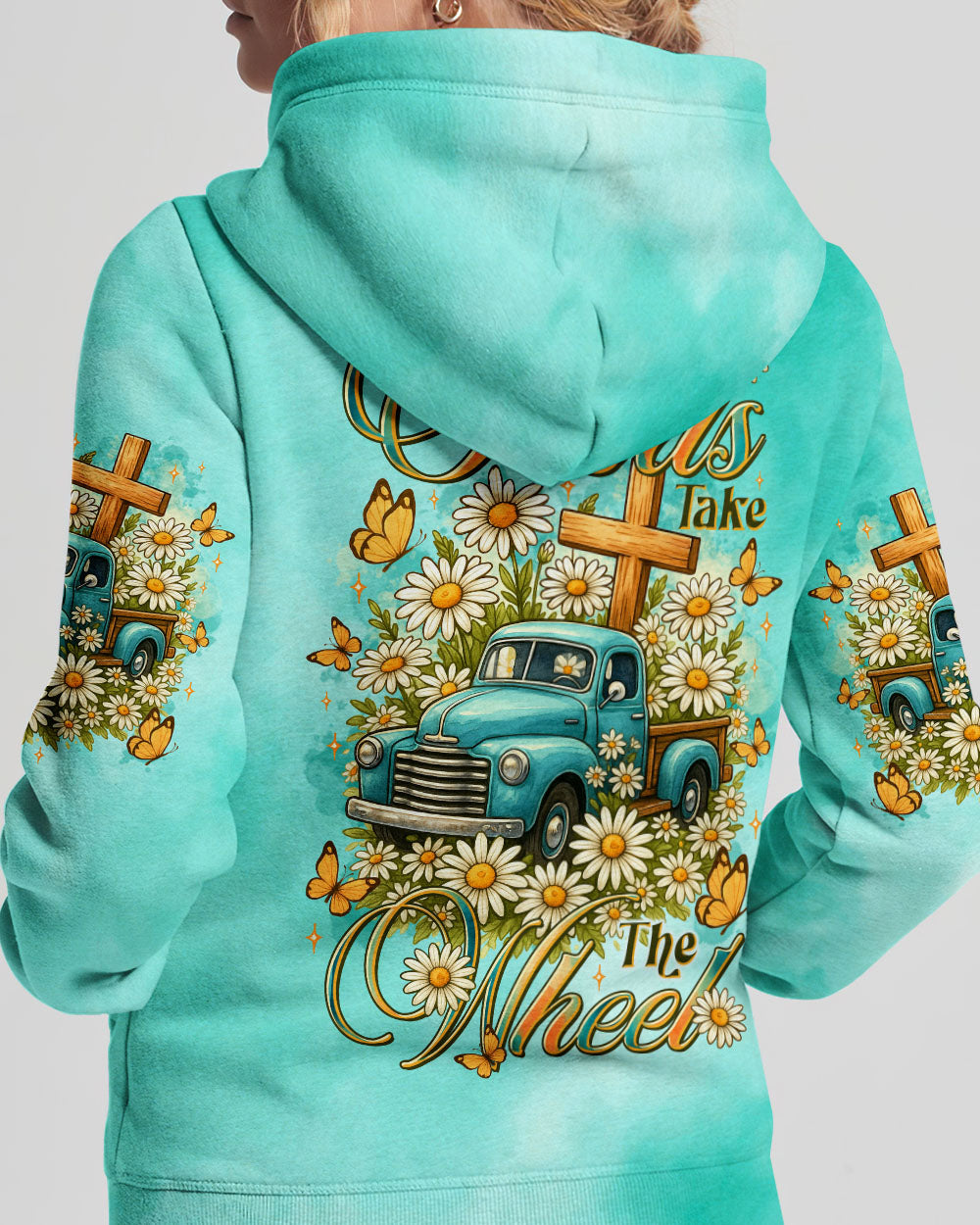 Jesus Take The Wheel Truck Daisies Women's All Over Print Shirt - Tltr0909252