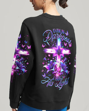 Even In Darkness Cross Lilies Women's All Over Print Shirt - Tltr1001245