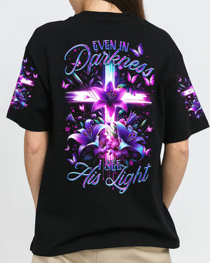 Even In Darkness Cross Lilies Women's All Over Print Shirt - Tltr1001245