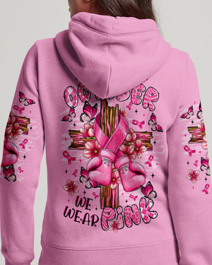In October We Wear Pink Breast Cancer Awareness Women's All Over Print Shirt   - Tltr1108253