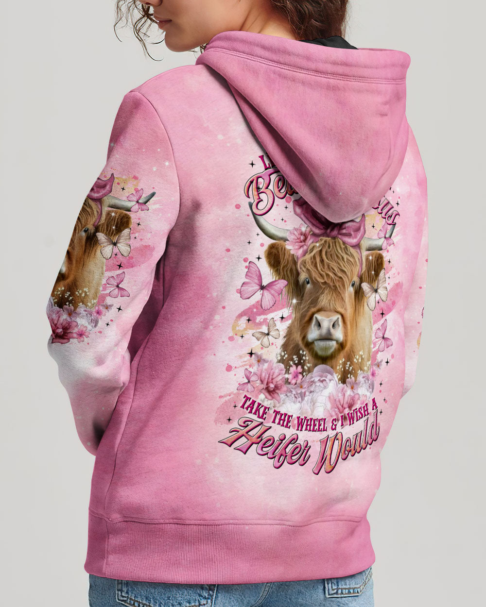 Living Life Somewhere Between Jesus Pink Cow Women's All Over Print Shirt - Tltr1202254
