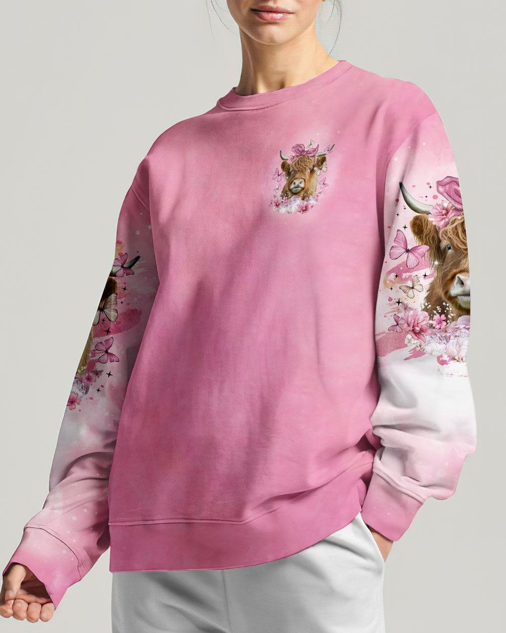 Living Life Somewhere Between Jesus Pink Cow Women's All Over Print Shirt - Tltr1202254