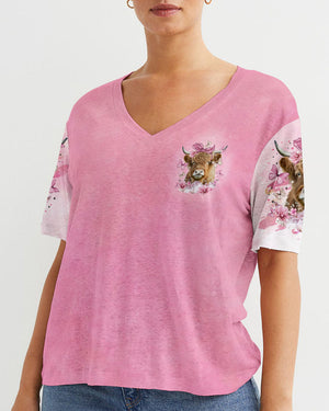 Living Life Somewhere Between Jesus Pink Cow Women's All Over Print Shirt - Tltr1202254