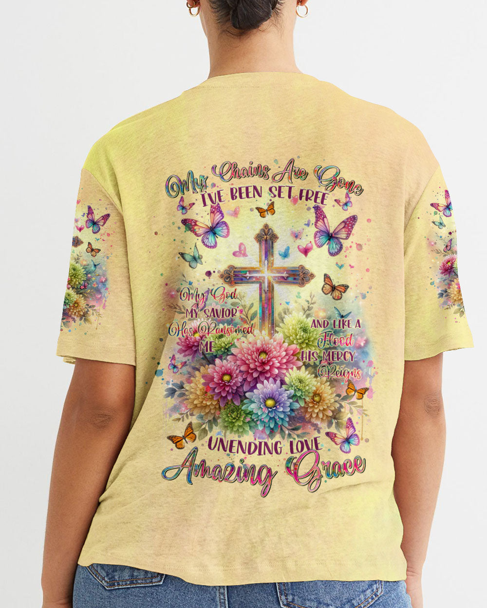 Unending Love Amazing Grace Flower Cross Women's All Over Print Shirt - Tltr1406241