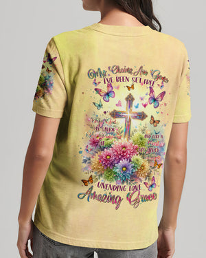 Unending Love Amazing Grace Flower Cross Women's All Over Print Shirt - Tltr1406241