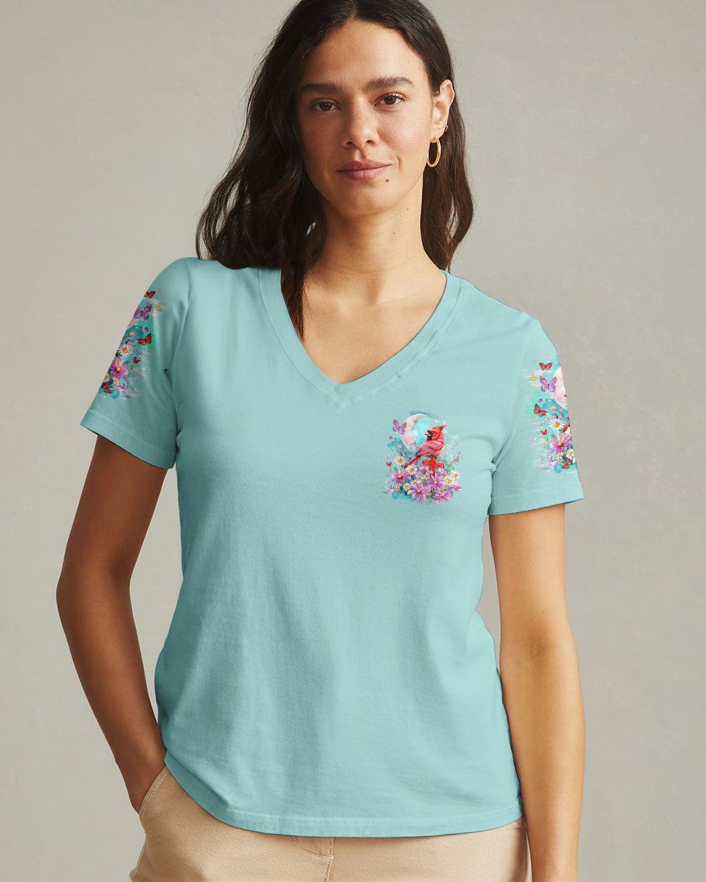 A Big Piece Of My Heart Lives In Heaven Cardinals Women's All Over Print Shirt - Tltr1601253