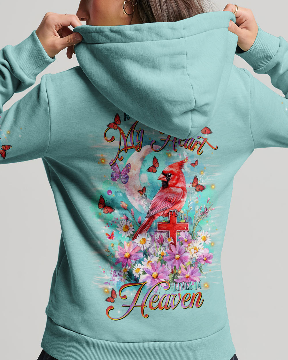 A Big Piece Of My Heart Lives In Heaven Cardinals Women's All Over Print Shirt - Tltr1601253