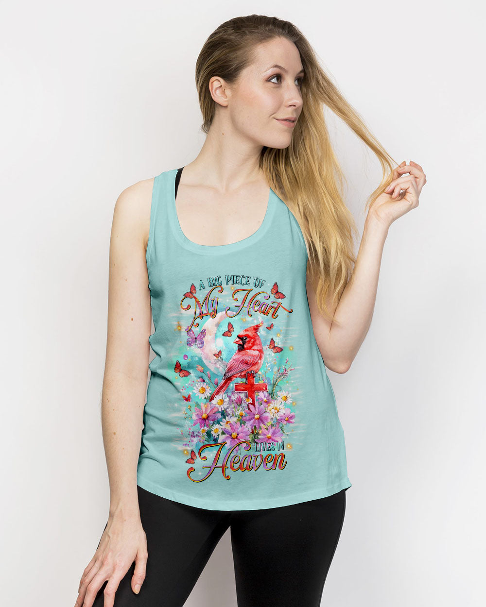 A Big Piece Of My Heart Lives In Heaven Cardinals Women's All Over Print Shirt - Tltr1601253