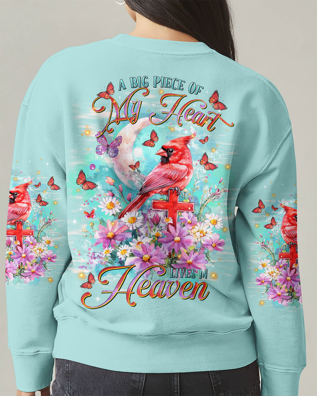 A Big Piece Of My Heart Lives In Heaven Cardinals Women's All Over Print Shirt - Tltr1601253