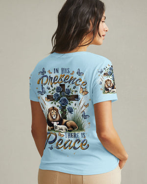 In His Presence There Is Peace Lion Lamb Women's All Over Print Shirt - Tltr1701251