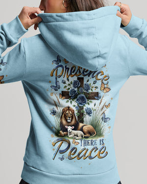 In His Presence There Is Peace Lion Lamb Women's All Over Print Shirt - Tltr1701251