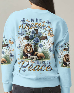 In His Presence There Is Peace Lion Lamb Women's All Over Print Shirt - Tltr1701251