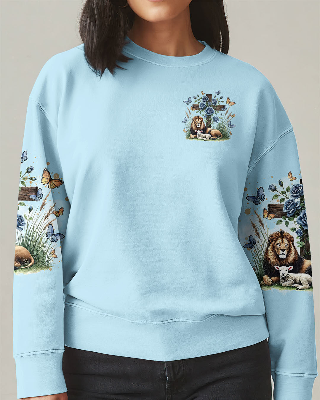In His Presence There Is Peace Lion Lamb Women's All Over Print Shirt - Tltr1701251