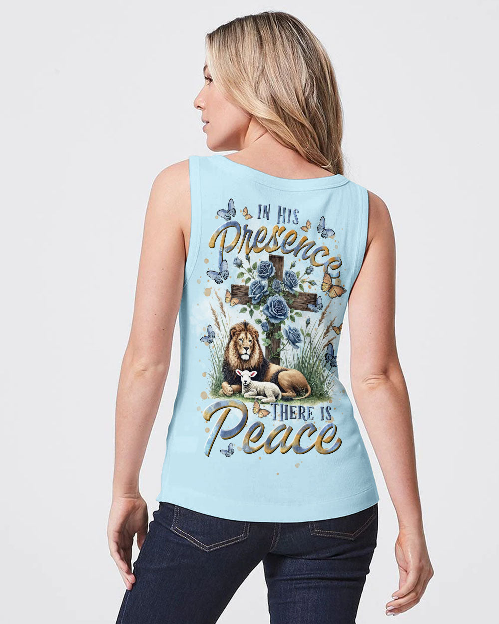 In His Presence There Is Peace Lion Lamb Women's All Over Print Shirt - Tltr1701251