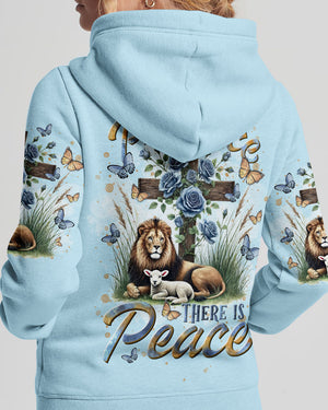 In His Presence There Is Peace Lion Lamb Women's All Over Print Shirt - Tltr1701251