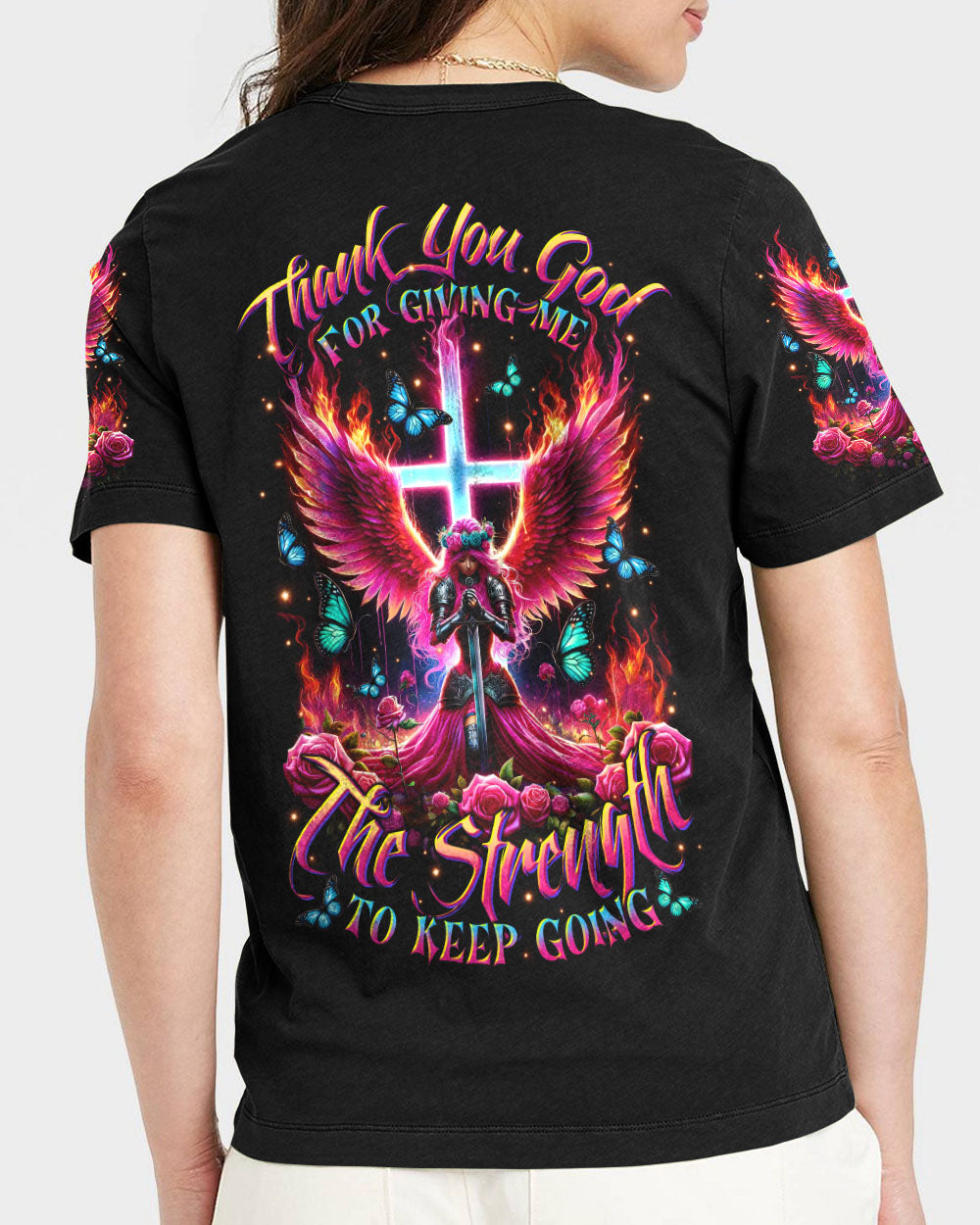 Thank You God Jesus Warrior Women's All Over Print Shirt    - Tltr1705253
