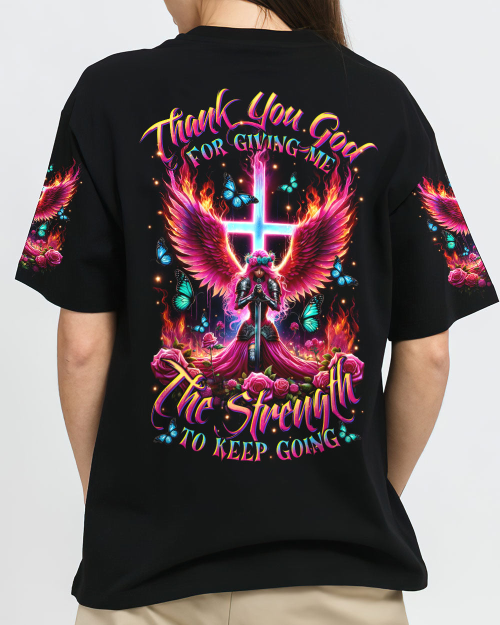 Thank You God Jesus Warrior Women's All Over Print Shirt    - Tltr1705253