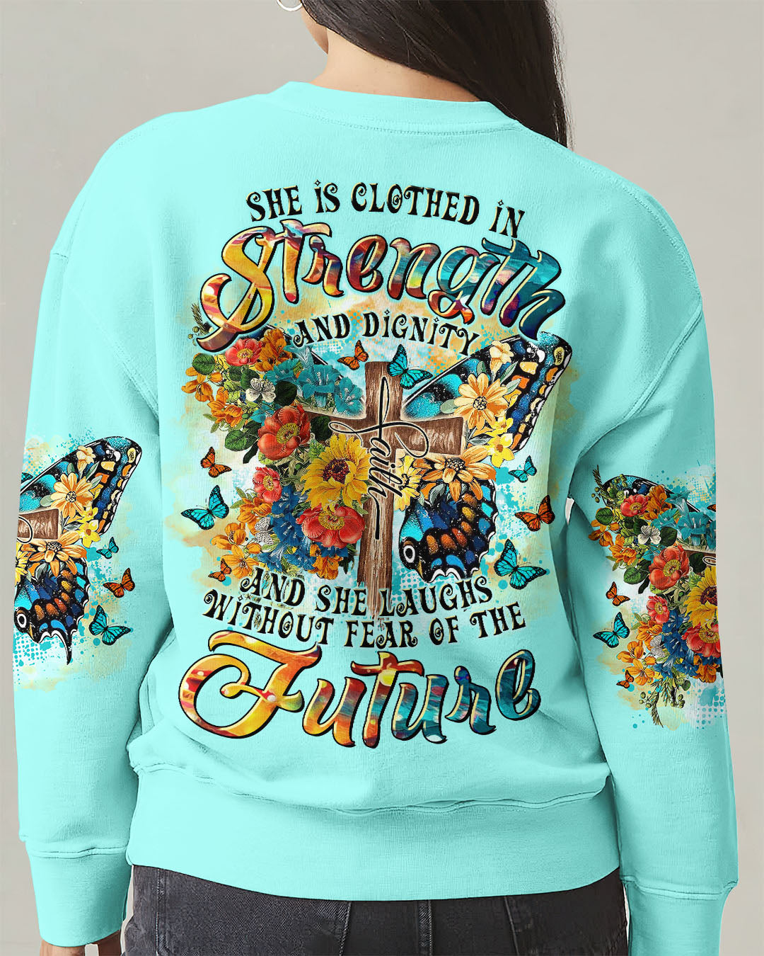 She Is Clothed In Strength And Dignity Butterfly Women's All Over Print Shirt - Tltr1811242