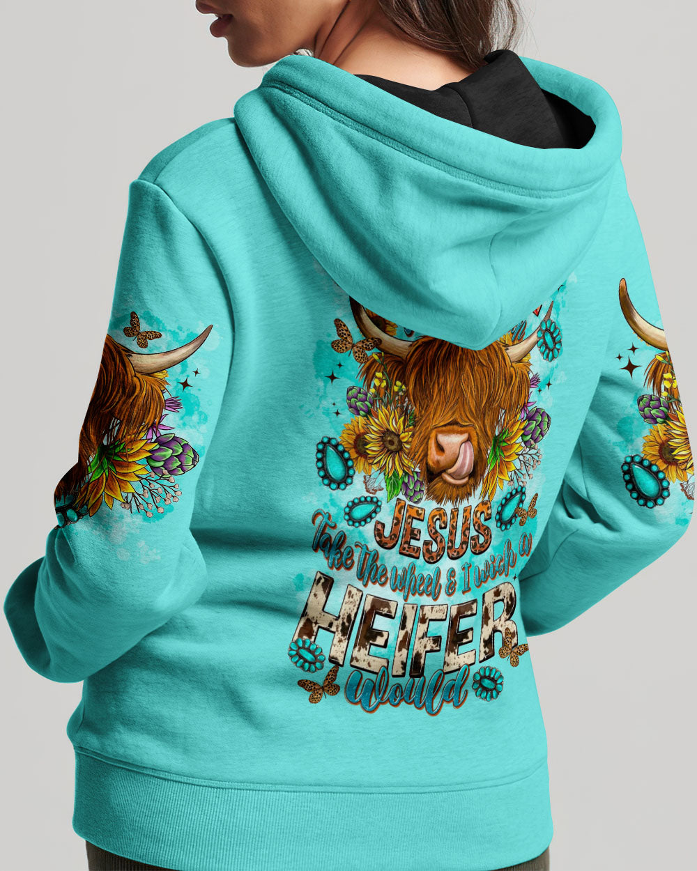 Living Life Somewhere Between Jesus Cow Women's All Over Print Shirt - Tltr2002243
