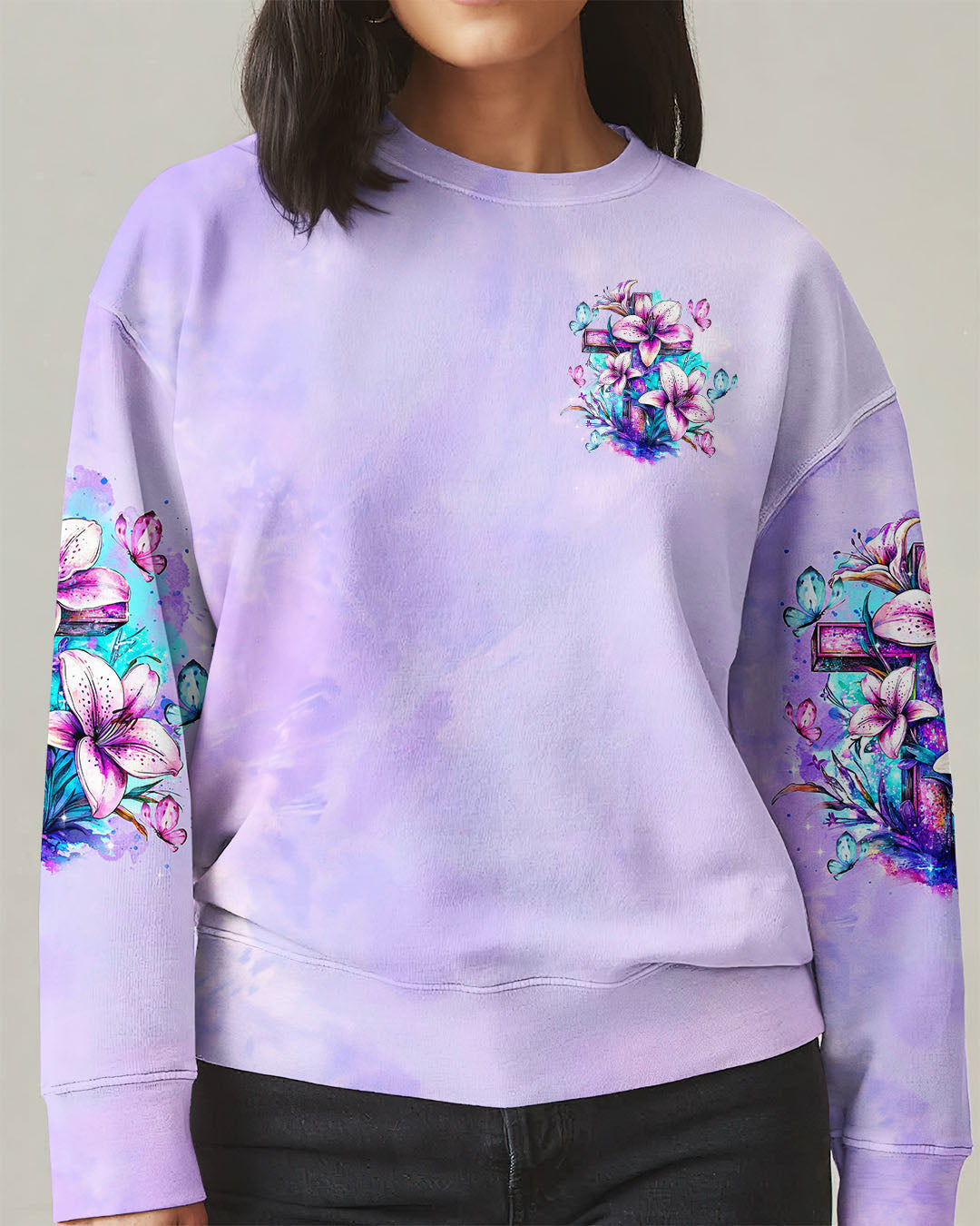 Thank You God For Carrying Me Lilies Women's All Over Print Shirt  - Tltr2005251