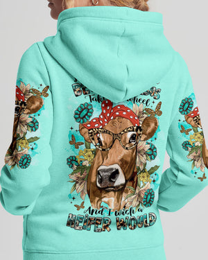 Living Life Somewhere Between Jesus Cow Women's All Over Print Shirt - Tltr2311233
