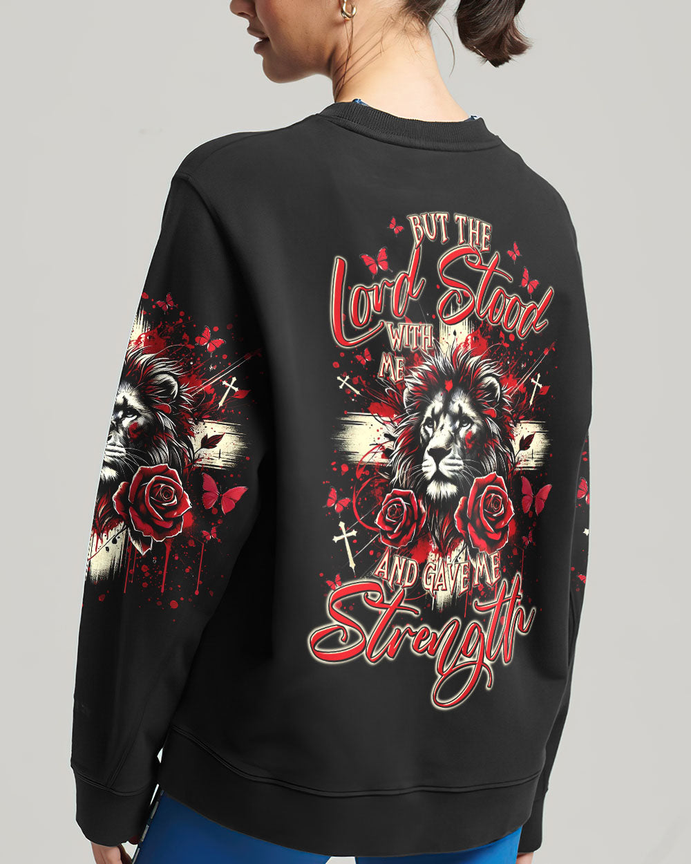 Lord Stood With Me Lion Rose Women's All Over Print Shirt  - Tltr2410244