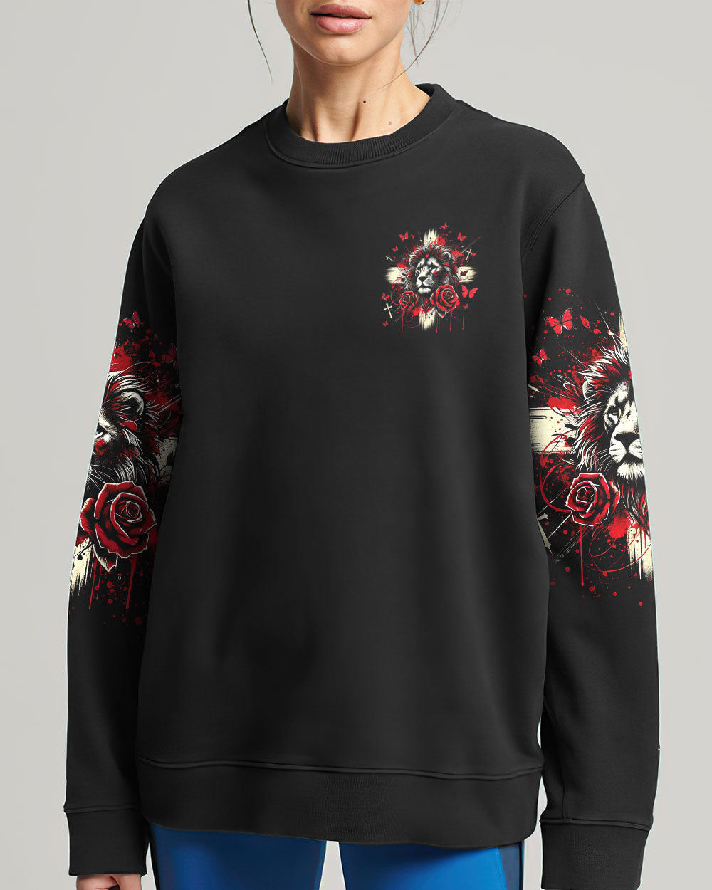 Lord Stood With Me Lion Rose Women's All Over Print Shirt  - Tltr2410244