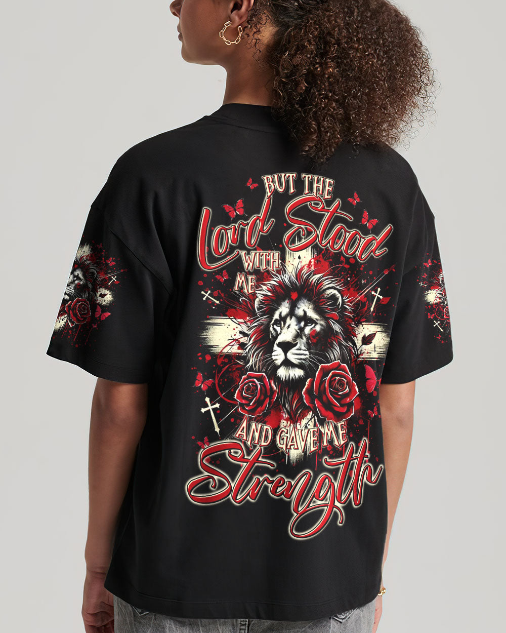 Lord Stood With Me Lion Rose Women's All Over Print Shirt  - Tltr2410244