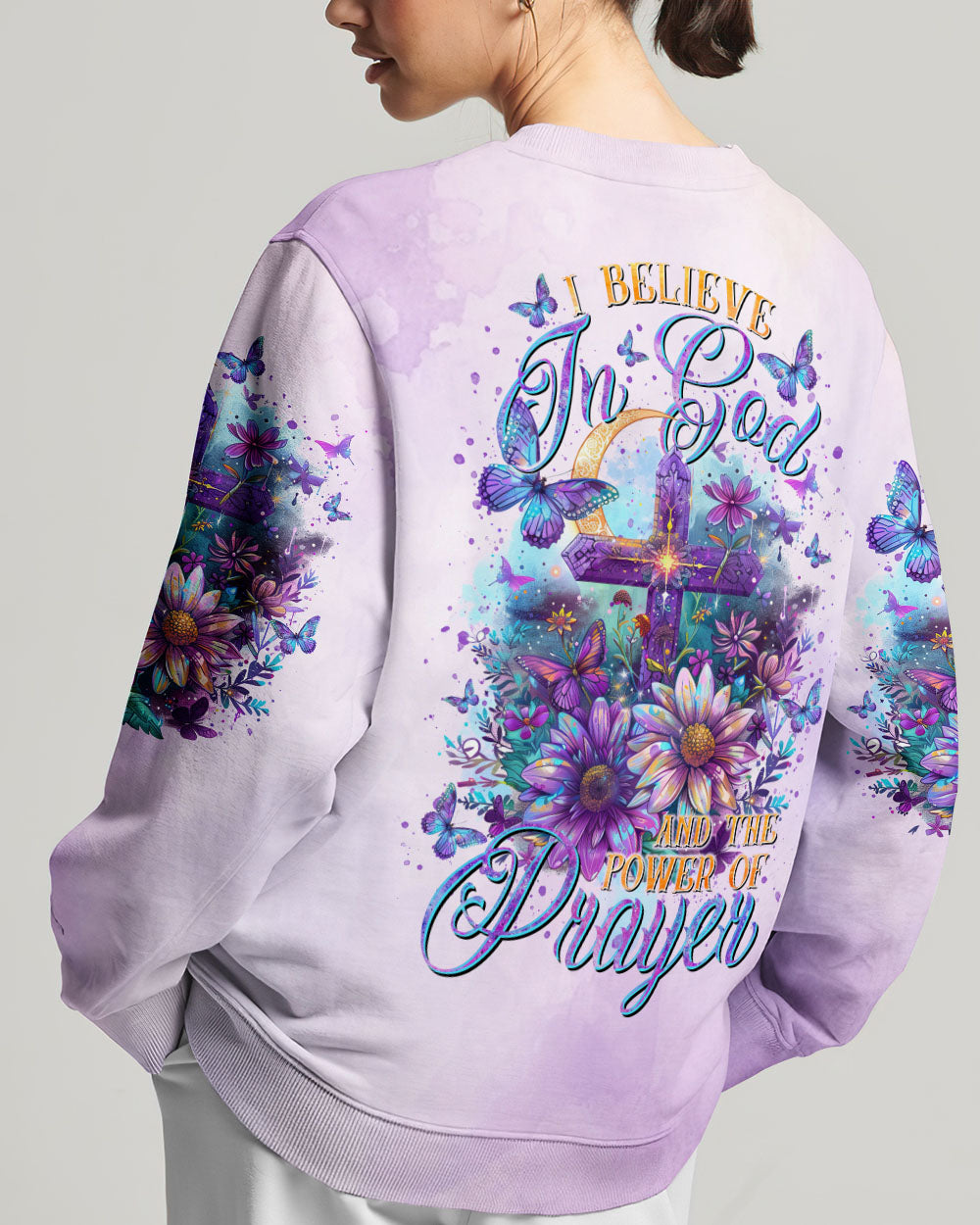 I Believe In God Flower Cross Women's All Over Print Shirt - Tltr2511244