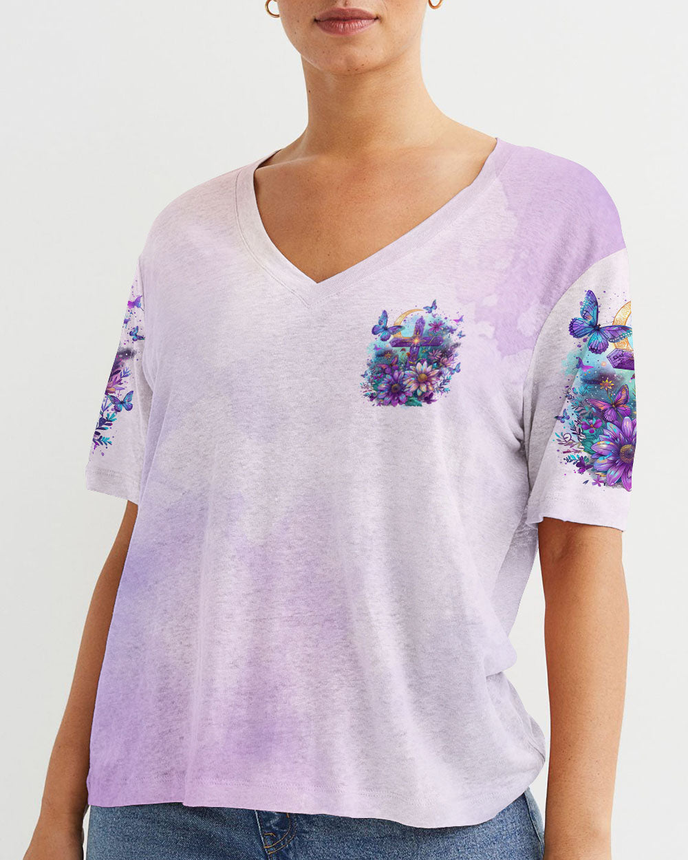 I Believe In God Flower Cross Women's All Over Print Shirt - Tltr2511244