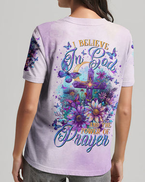 I Believe In God Flower Cross Women's All Over Print Shirt - Tltr2511244