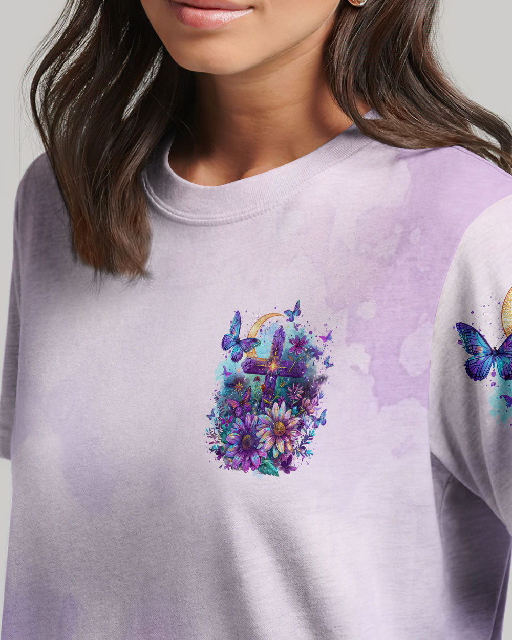 I Believe In God Flower Cross Women's All Over Print Shirt - Tltr2511244